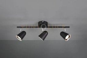 Faretto toulouse barra 3 spots led nero satinato con bordo cromato ...