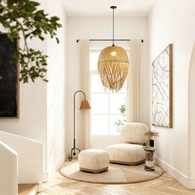 Immax 08271L - Lampadario a sospensione con filo HILO 1xE27/40W/230V diametro 45 cm bambù