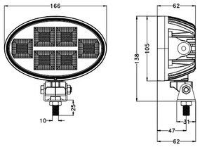 LED Faretto per macchina BLACK LED/150W/10-30V IP69 5700K ovale