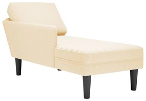 Sdraio Con Cuscino Destro İn Velluto A Coste Crema /
