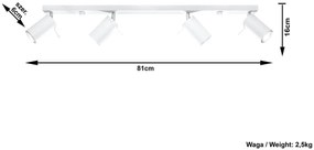 Plafoniera da soffitto in Acciaio 4xGU10 RING 4L Bianca Orientabile