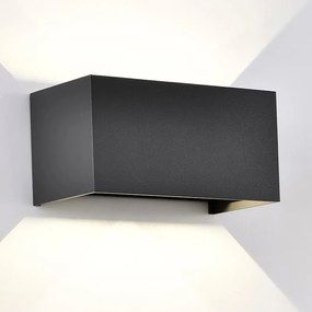 Applique LED design da esterno Davos Double doppia luce grigio IP54, luce bianco caldo 2200 lumen, MANTRA