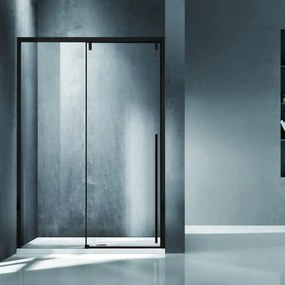 Kamalu - porta doccia 150cm scorrevole con profilo nero vetro 8mm | ksa4000b