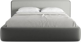 Letto matrimoniale imbottito grigio con contenitore con griglia 160x200 cm Kiana - Makamii