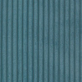 Poltrona con poggiapiedi turchese con rivestimento in velluto a coste Niko – Ropez