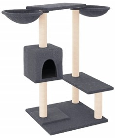 Albero per gatti con tiragraffi grigio scuro 82 cm