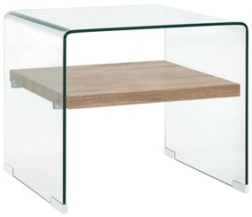 Tavolino Da Salotto Trasparente 50x50x45 Cm İn Vetro Temperato /