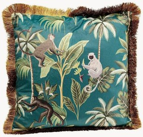 Cuscino in velluto fatto a mano con frange Jungle Fever