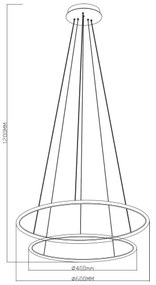 Zuma Line PL201004B-2GD - Lampadario LED a sospensione con filo MARSEILLE LED/40W/230V oro