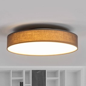 Lindby Plafoniera LED Saira, 40 cm, tessuto grigio