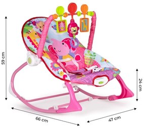 Sedia a dondolo per bambini ECOTOYS in rosa 3in1