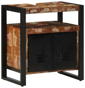 Mobile Da Bagno 55x35x60 Cm İn Legno Massello Di Recupero /