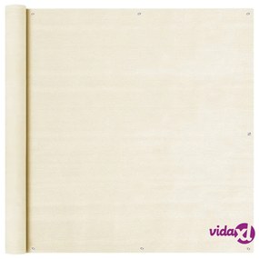 vidaXL Schermo Frangivista per Balcone Crema 120x600 cm in HDPE