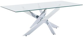 Tavolino in Vetro temperato e Metallo cromato Trasparente - COSIMA