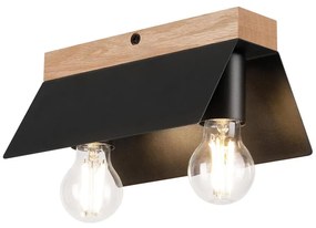 Plafoniera ESME 2xE27/15W/230V nero/quercia