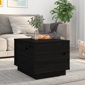 Tavolino Da Salotto Nero 40x50x35 Cm Legno Massello Di Pino /