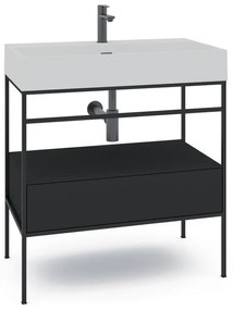 Mobile sottolavabo e lavabo Outline per vasca centrale nero L 60 x H 89 x P 45.5 cm