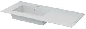 Lavabo a incasso rettangolare Bellagio L 106 x H 18 x P 46 cm in resina bianco