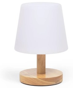 Kave Home - Lampada da tavolo Ambar in polietilene e legno