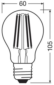 Lampadina LED FILAMENT A100 E27/11W/230V 4000K - Osram