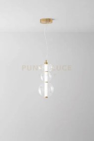 Sospensione bubbles in metallo e vetro trasparente finitura oro spa...