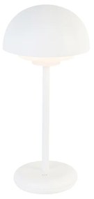 Lampada da tavolo bianca con LED ricaricabile e dimmer touch a 3 livelli - Maureen