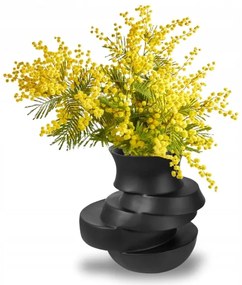 Vaso 38x33x36 cm resina/nero opaco