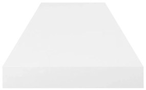 Scaffali a parete 2 pz bianco lucido 80x23,5x3,8 cm in mdf