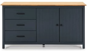 Cassettiera bassa blu scuro in legno di pino 150x80 cm Miranda - Marckeric