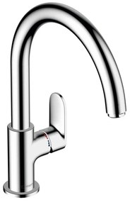 Rubinetto da cucina fisso a collo di cigno Vernis Blend argento cromato lucido HANSGROHE