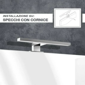 Applique LED per specchio 30 cm luce naturale e doppia installazione
