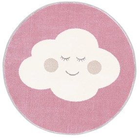 Tappeto rosa per bambini ø 100 cm Soft - FD