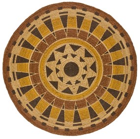 Tappeto rotondo arancione in iuta tessuto a mano ø 90 cm Tonga – Universal