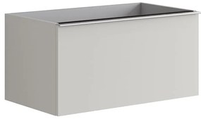Mobile da bagno sotto lavabo Pixel plain grigio laccato L 80 x H 40 x P 45.5 cm 2 cassetti, lavabo non incluso