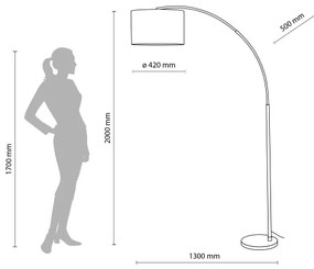 Lampada da terra ZENITH 1xE27/15W/230V cromo opaco/bianco