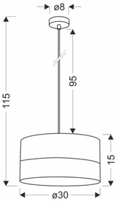 Lampadario a sospensione con filo PORTO 1xE27/60W/230V nero/marrone