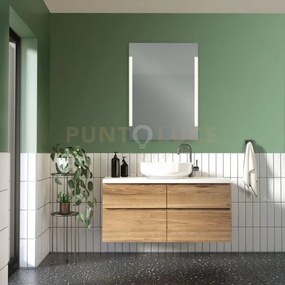 Lucia specchio da parete rettangolare retro-illuminato con interrut...