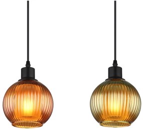 Globo 15638-4 - Lampadario a sospensione con filo ZUMBA 4xE27/25W/230V rame/verde/blu