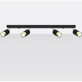 Sollux SL.1072 - Faretto NERO 4xGU10/40W/230V nero/oro