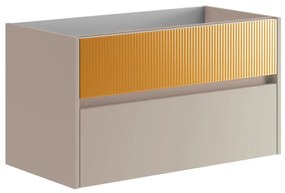 Mobile da bagno sotto lavabo Niwa beige laccato opaco L 89.5 x H 50 x P 45.5 cm 2 cassetti, lavabo non incluso