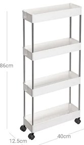 Carrello contenitore su ruote MARGE, bianco