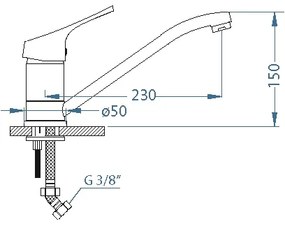 ALVEUS 1091137 - Rubinetto per lavello RIVIERA 15 cm cromo lucido