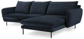 Divano angolare in velluto blu scuro (angolo destro) Vienna - Cosmopolitan Design