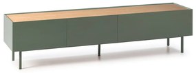 Tavolo TV in legno di rovere di colore verde-naturale 180x45 cm Arista - Teulat