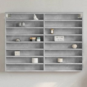 Armadietto Vetrina Grigio Cemento 100x8,5x75 Cm Multistrato /
