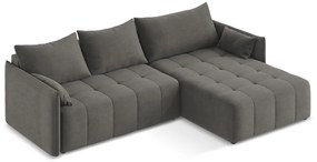 Divano angolare grigio scuro allungabile/con contenitore (con penisola a destra/con chaise lounge) Moku – Makamii