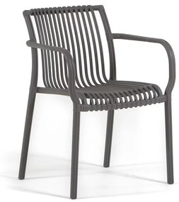Sedia da giardino con braccioli Athena NEW GARDEN antracite, set da 6 pezzi