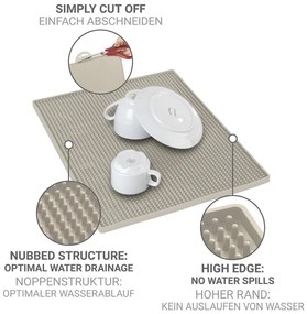 Tappetino scolapiatti beige in gomma 40x30 cm Maxi – Wenko