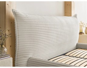 Letto matrimoniale imbottito beige con contenitore con rete inclusa 180x200 cm Jade – Bobochic Paris