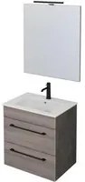 Mobile Bagno Sospeso 55 cm Lavabo e Specchio Bonussi Tucano Olmo Lava